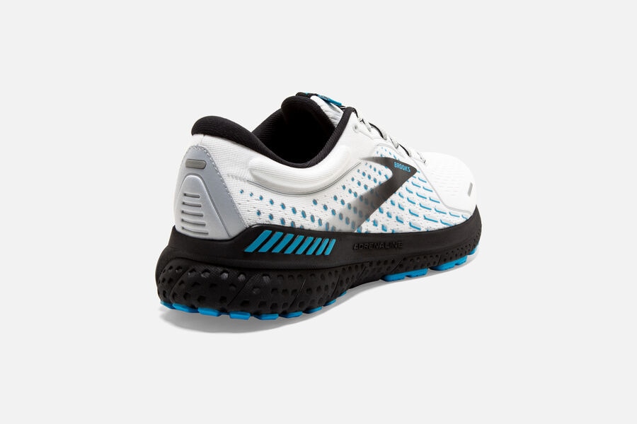 Brooks Adrenaline GTS 21 Road Running Shoes Mens - White/Black/Blue - NOZXL-9384